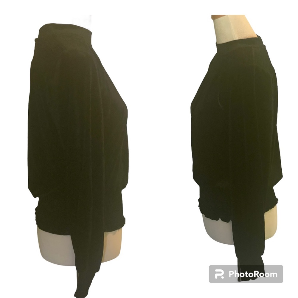 Laundry by Shelli Segal Small black velour top New With Tags polyester blend - Picture 3 of 14